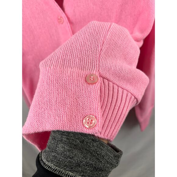 Vintage 1980s Lacoste IZOD Pink Knit Cardigan Men’s Size 36 Retro Sweater - Picture 4 of 11